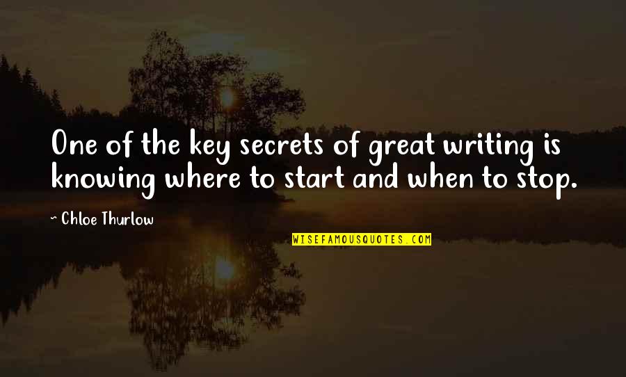 Characters The Great Quotes By Chloe Thurlow: One of the key secrets of great writing