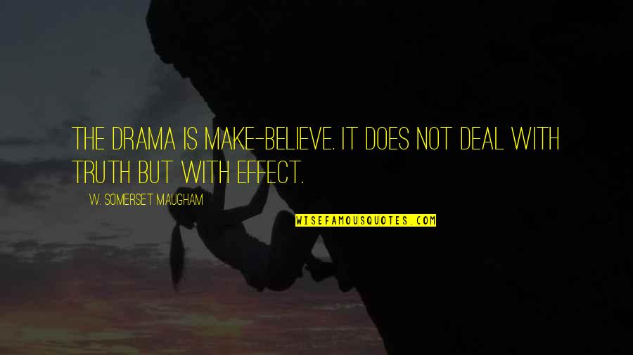 Charcoal Grilling Quotes By W. Somerset Maugham: The drama is make-believe. It does not deal Charcoal Grilling Quotes By W. Somerset Maugham: The drama is make-believe. It does not deal