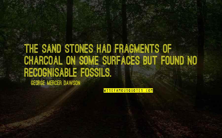 Charcoal Quotes By George Mercer Dawson: The sand stones had fragments of charcoal on