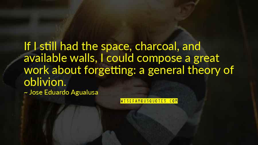 Charcoal Quotes By Jose Eduardo Agualusa: If I still had the space, charcoal, and