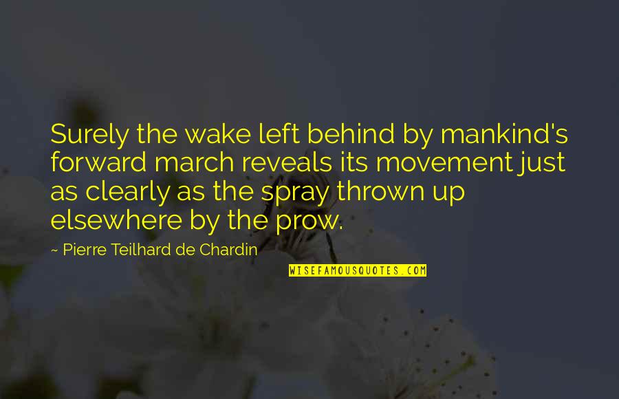 Chardin Quotes By Pierre Teilhard De Chardin: Surely the wake left behind by mankind's forward