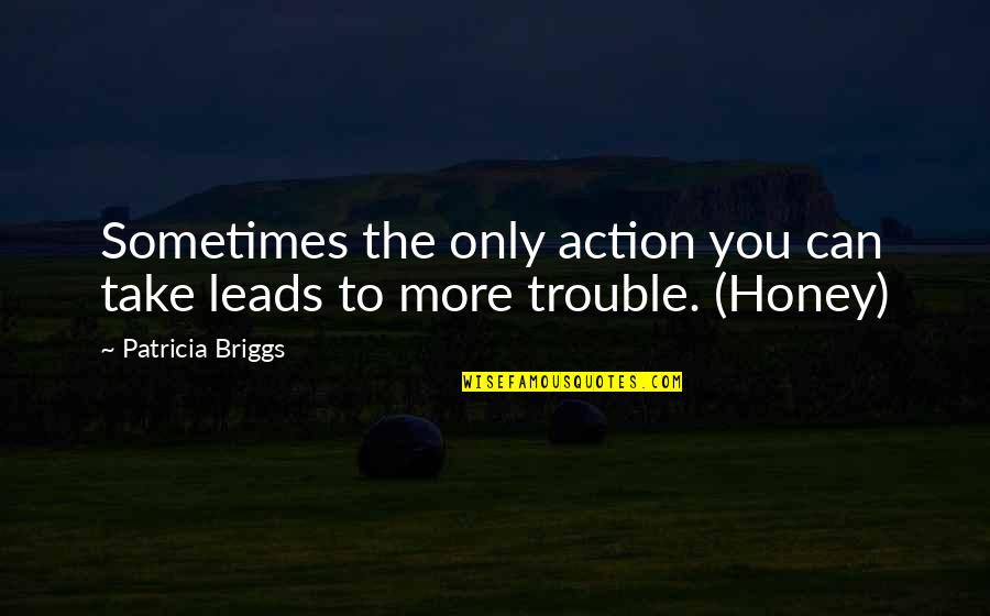 Charelle Lans Quotes By Patricia Briggs: Sometimes the only action you can take leads Charelle Lans Quotes By Patricia Briggs: Sometimes the only action you can take leads