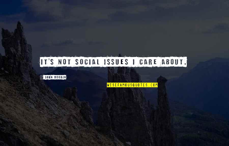Charga Grill Quotes By John McCain: It's not social issues I care about. Charga Grill Quotes By John McCain: It's not social issues I care about.
