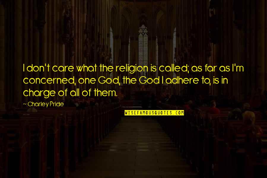 Charge Up Quotes By Charley Pride: I don't care what the religion is called;
