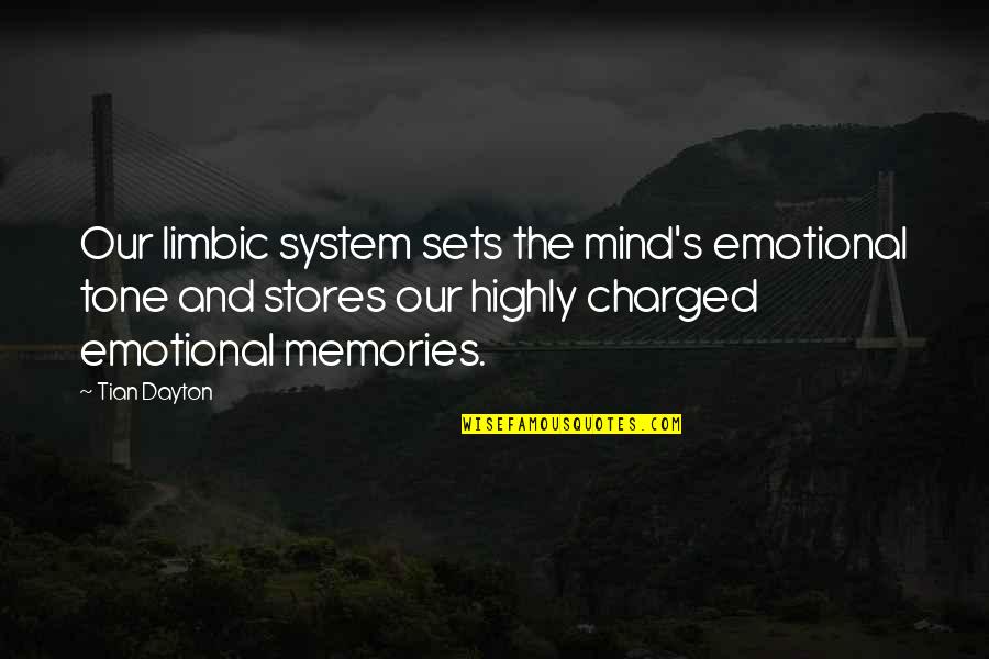 Charged Quotes By Tian Dayton: Our limbic system sets the mind's emotional tone