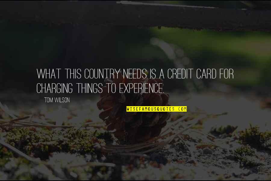 Charging For Quotes By Tom Wilson: What this country needs is a credit card