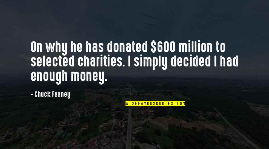 Charities Quotes By Chuck Feeney: On why he has donated $600 million to