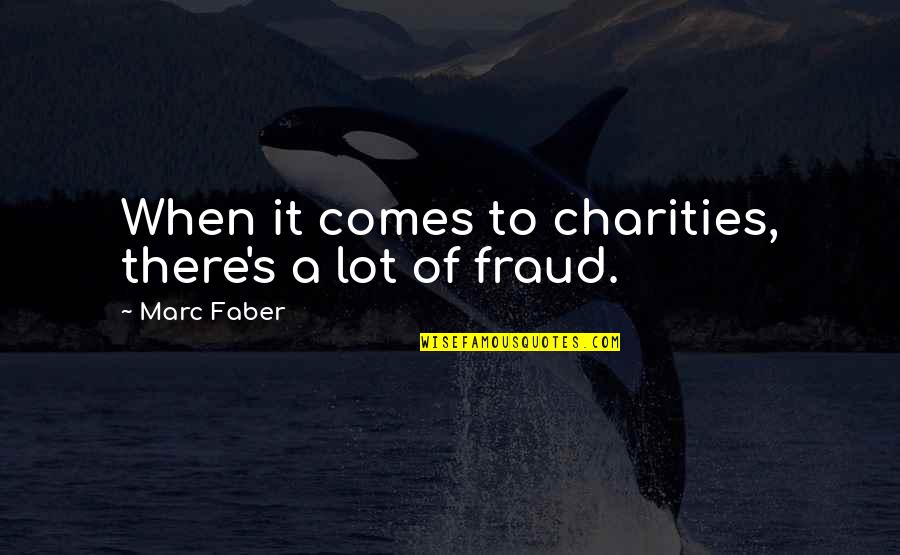 Charities Quotes By Marc Faber: When it comes to charities, there's a lot