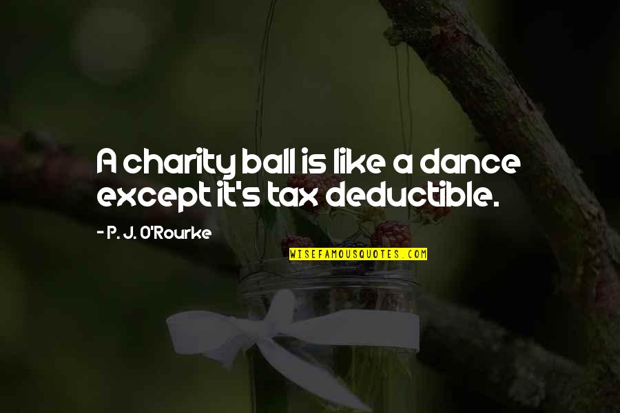 Charity's Quotes By P. J. O'Rourke: A charity ball is like a dance except