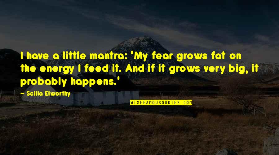 Charlenes World Quotes By Scilla Elworthy: I have a little mantra: 'My fear grows