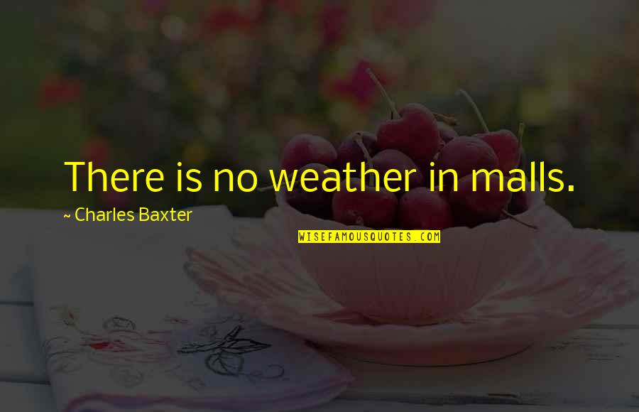 Charles Baxter Quotes By Charles Baxter: There is no weather in malls.