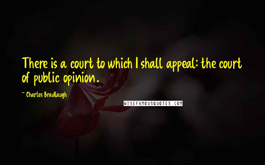 Charles Bradlaugh quotes: There is a court to which I shall appeal: the court of public opinion.