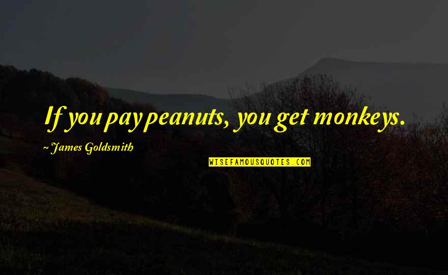 Charles Crumb Quotes By James Goldsmith: If you pay peanuts, you get monkeys.