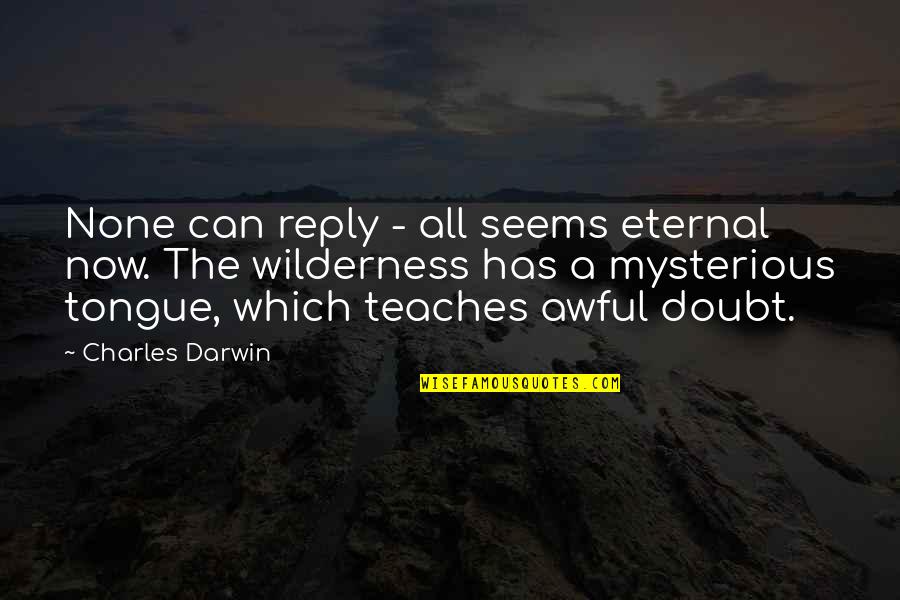 Charles Darwin Biology Quotes By Charles Darwin: None can reply - all seems eternal now.