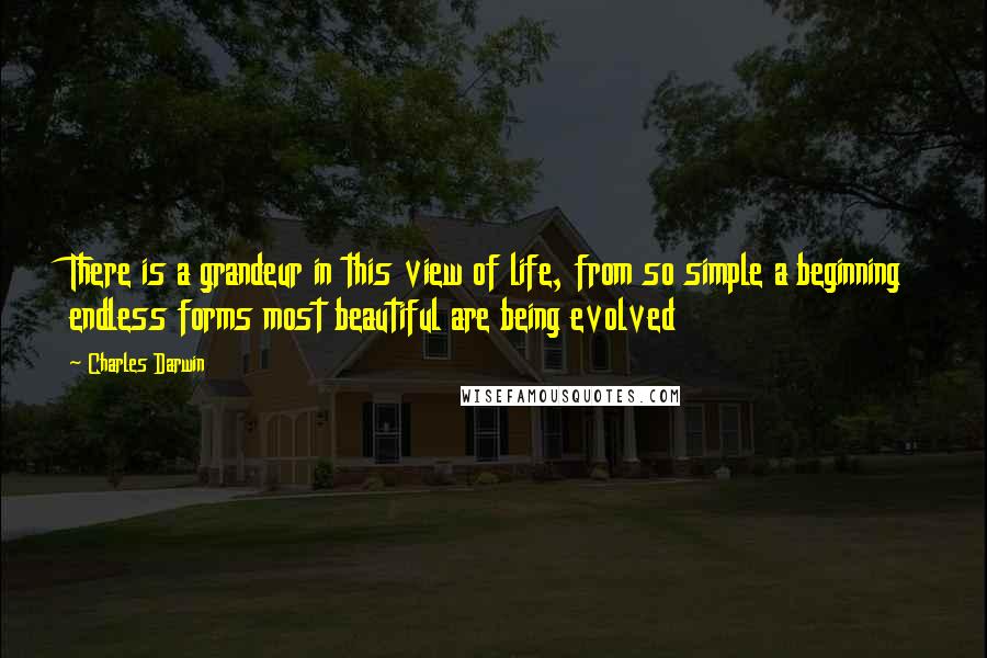 Charles Darwin quotes: There is a grandeur in this view of life, from so simple a beginning endless forms most beautiful are being evolved Charles Darwin quotes: There is a grandeur in this view of life, from so simple a beginning endless forms most beautiful are being evolved