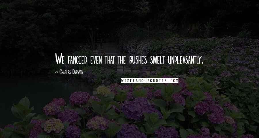 Charles Darwin quotes: We fancied even that the bushes smelt unpleasantly.