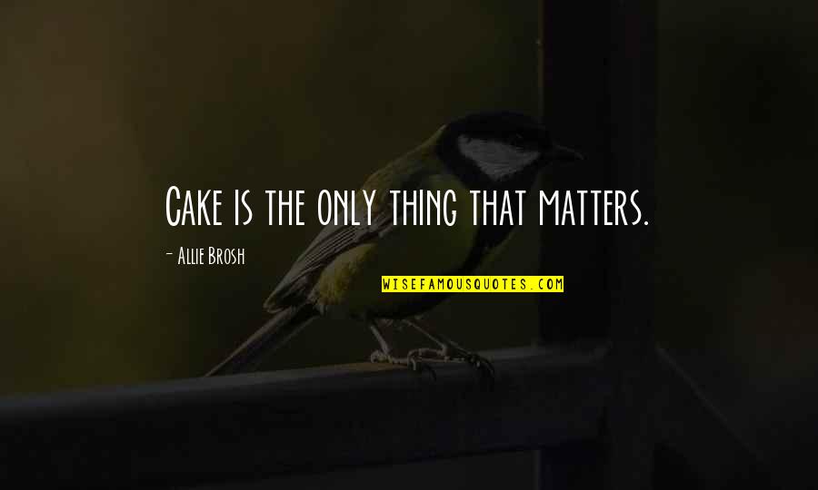 Charles De Secondat Quotes By Allie Brosh: Cake is the only thing that matters.