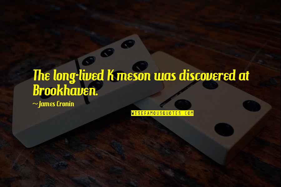 Charles Dickens Night Walks Quotes By James Cronin: The long-lived K meson was discovered at Brookhaven.