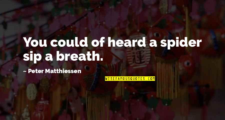 Charles Dickens Night Walks Quotes By Peter Matthiessen: You could of heard a spider sip a