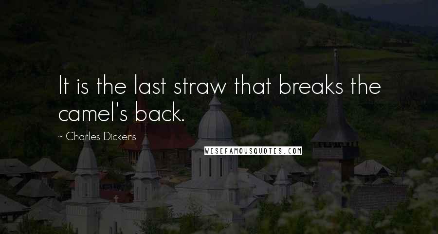 Charles Dickens quotes: It is the last straw that breaks the camel's back.