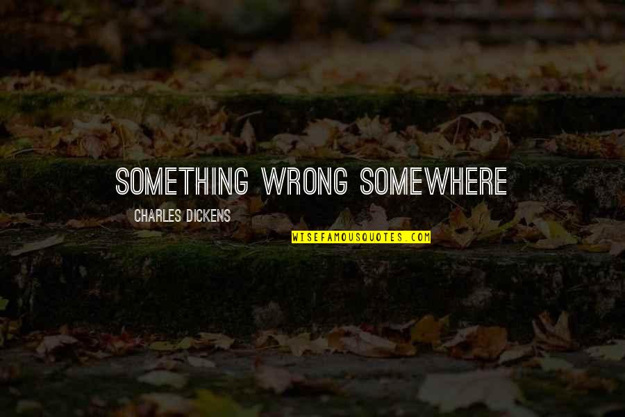 Charles Dickens Quotes By Charles Dickens: Something Wrong Somewhere