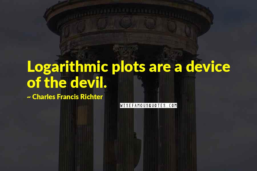 Charles Francis Richter quotes: Logarithmic plots are a device of the devil.