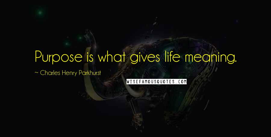 Charles Henry Parkhurst quotes: Purpose is what gives life meaning.