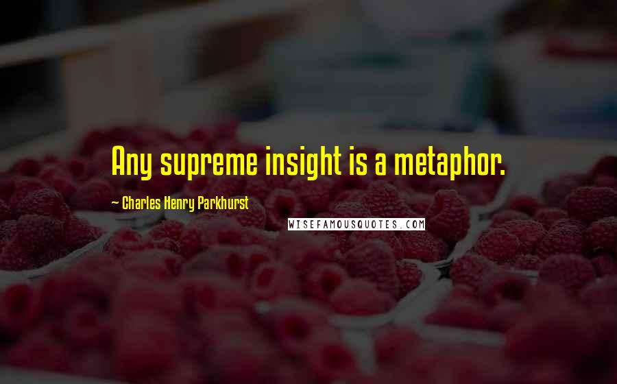 Charles Henry Parkhurst quotes: Any supreme insight is a metaphor.