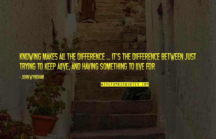 Charles Horace Mayo Quotes By John Wyndham: Knowing makes all the difference ... It's the Charles Horace Mayo Quotes By John Wyndham: Knowing makes all the difference ... It's the