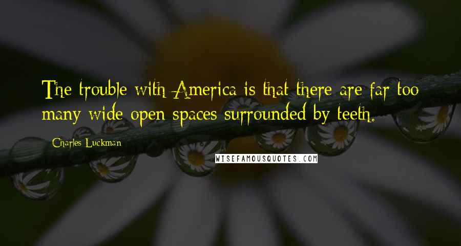 Charles Luckman quotes: The trouble with America is that there are far too many wide open spaces surrounded by teeth.