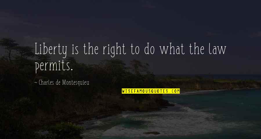 Charles Montesquieu Quotes By Charles De Montesquieu: Liberty is the right to do what the