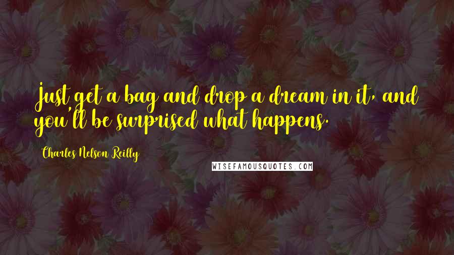 Charles Nelson Reilly quotes: Just get a bag and drop a dream in it, and you'll be surprised what happens.