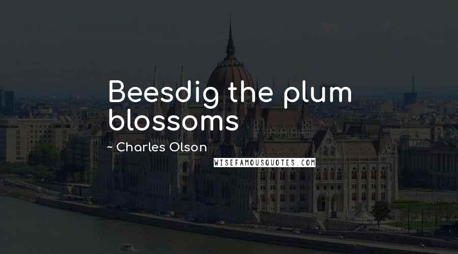 Charles Olson quotes: Beesdig the plum blossoms