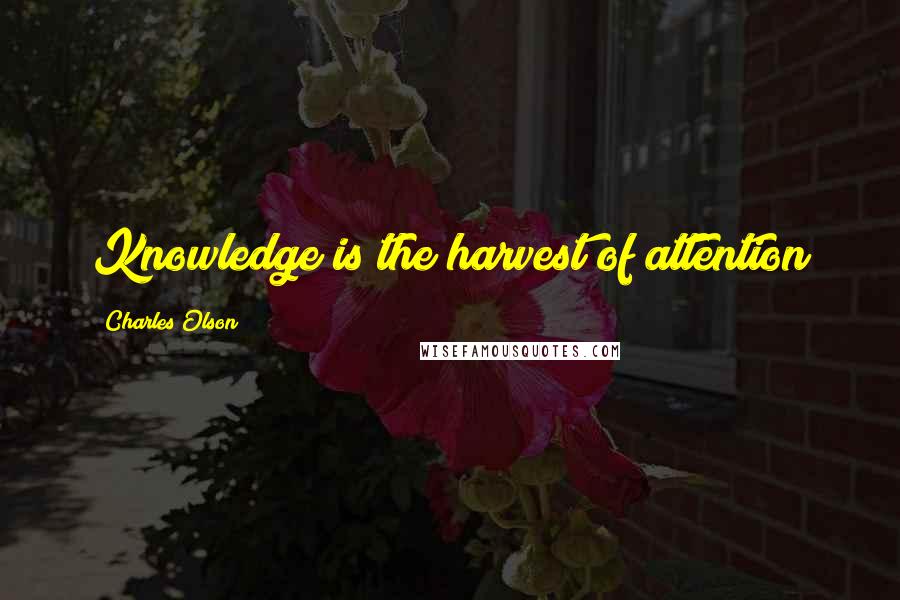 Charles Olson quotes: Knowledge is the harvest of attention