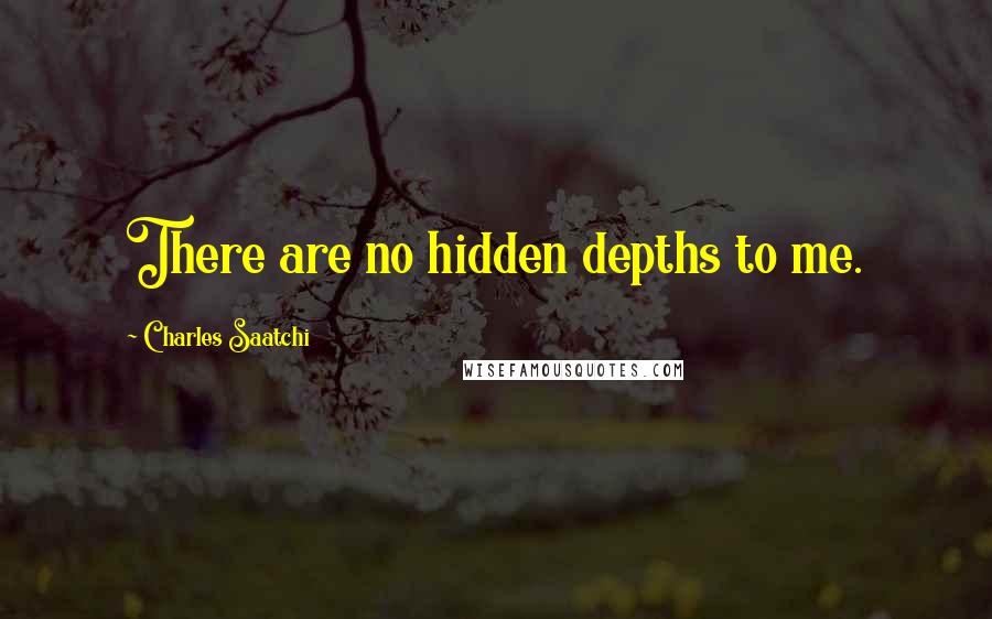Charles Saatchi quotes: There are no hidden depths to me.
