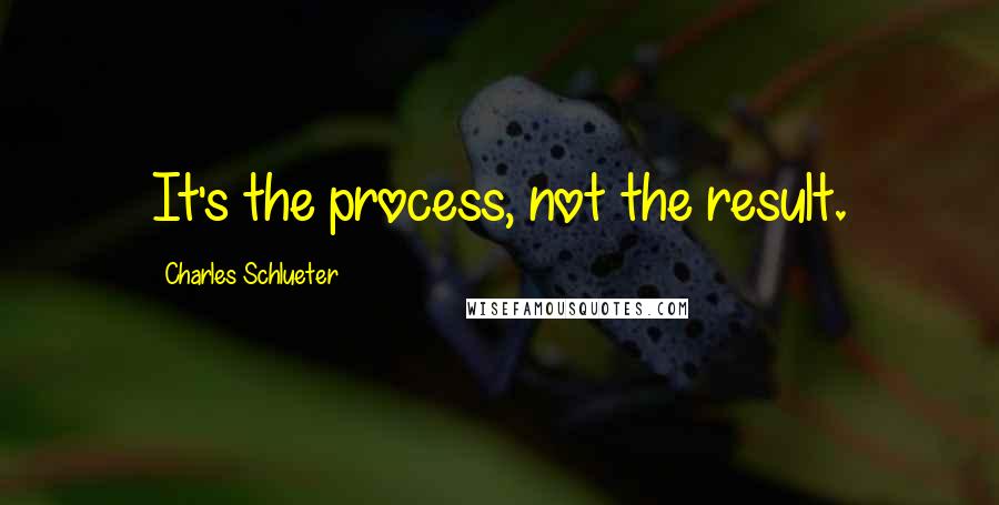 Charles Schlueter quotes: It's the process, not the result.