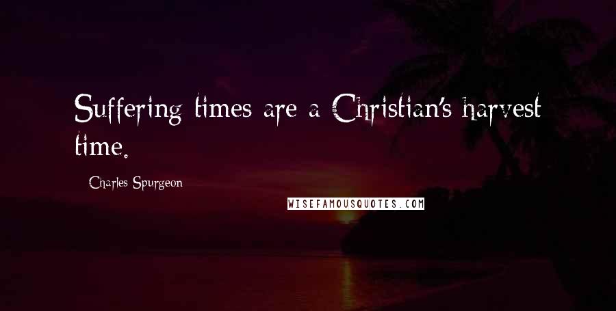 Charles Spurgeon quotes: Suffering times are a Christian's harvest time.