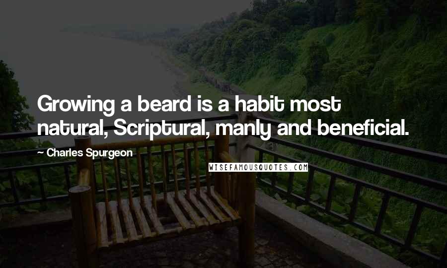 Charles Spurgeon quotes: Growing a beard is a habit most natural, Scriptural, manly and beneficial.