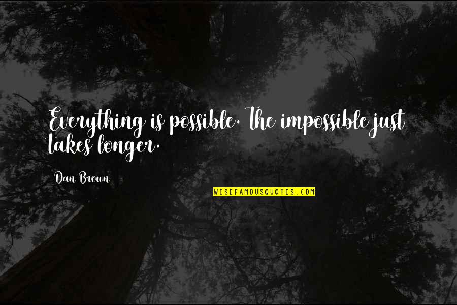 Charles Thomas Studd Quotes By Dan Brown: Everything is possible. The impossible just takes longer.