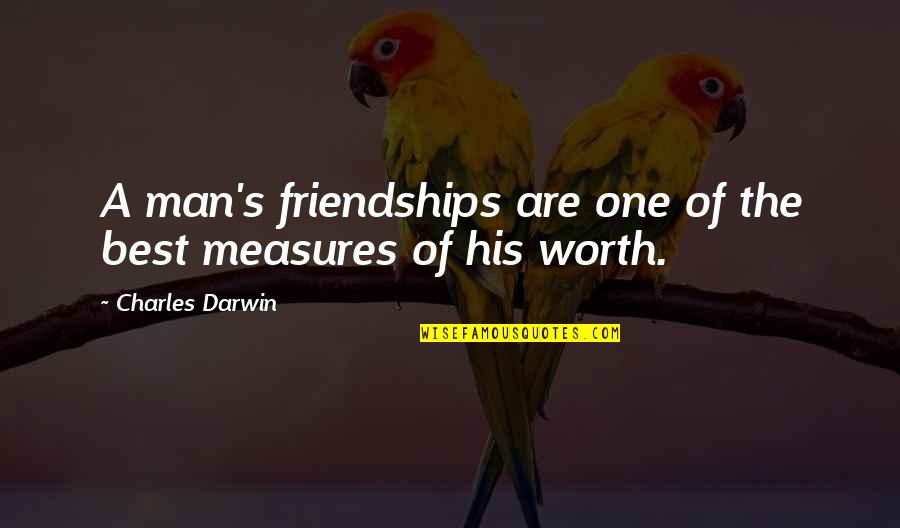 Charles Worth Quotes By Charles Darwin: A man's friendships are one of the best