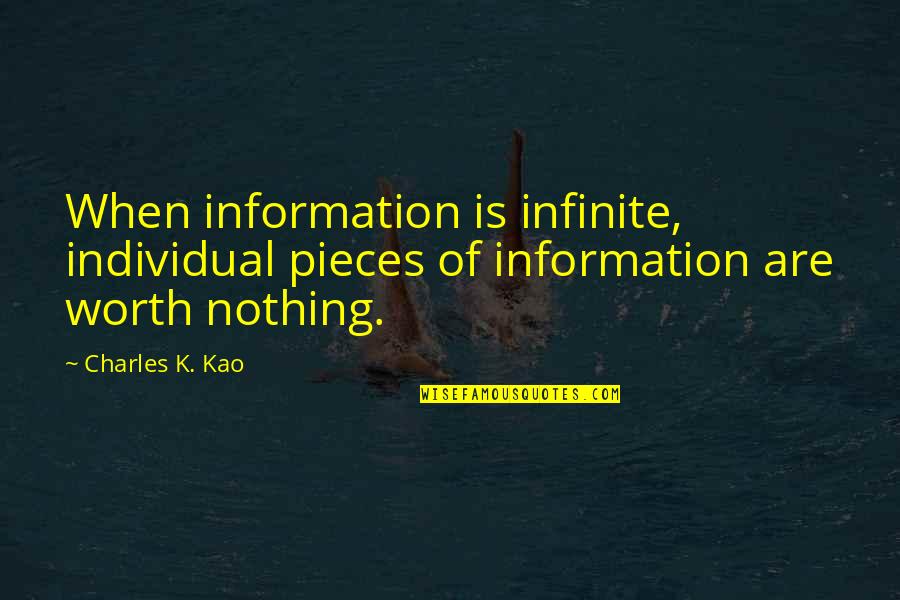 Charles Worth Quotes By Charles K. Kao: When information is infinite, individual pieces of information