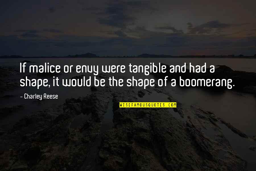 Charley Quotes By Charley Reese: If malice or envy were tangible and had Charley Quotes By Charley Reese: If malice or envy were tangible and had
