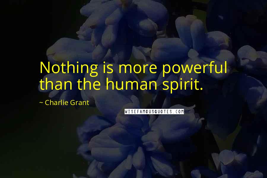 Charlie Grant quotes: Nothing is more powerful than the human spirit.
