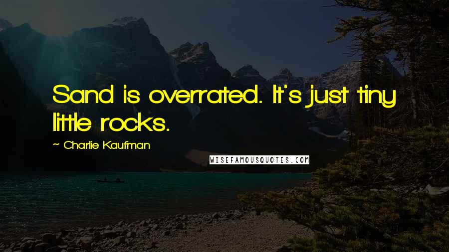 Charlie Kaufman quotes: Sand is overrated. It's just tiny little rocks.
