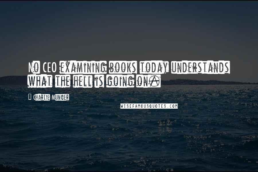 Charlie Munger quotes: No CEO examining books today understands what the hell is going on.