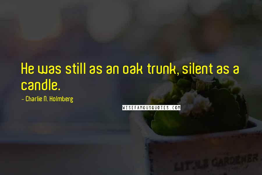 Charlie N. Holmberg quotes: He was still as an oak trunk, silent as a candle.