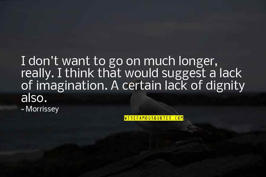 Charlie Scene Quotes By Morrissey: I don't want to go on much longer,