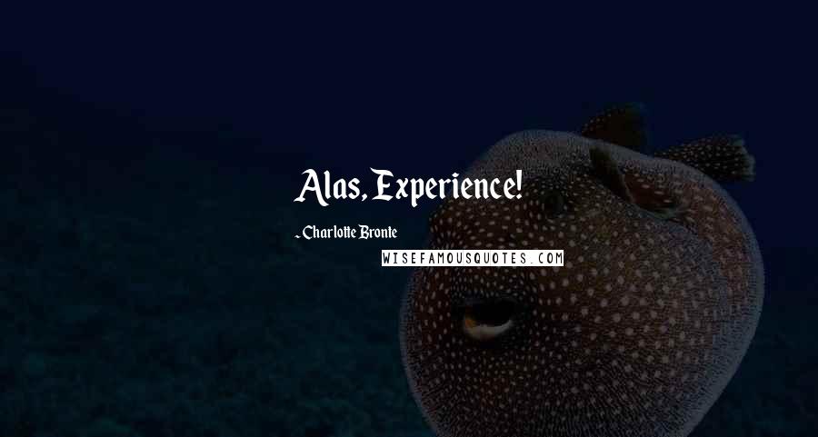 Charlotte Bronte quotes: Alas, Experience!