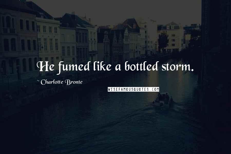 Charlotte Bronte quotes: He fumed like a bottled storm.