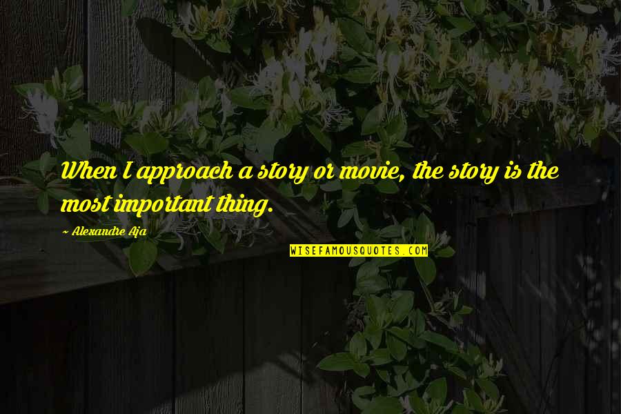 Charmayne Dsouza Quotes By Alexandre Aja: When I approach a story or movie, the